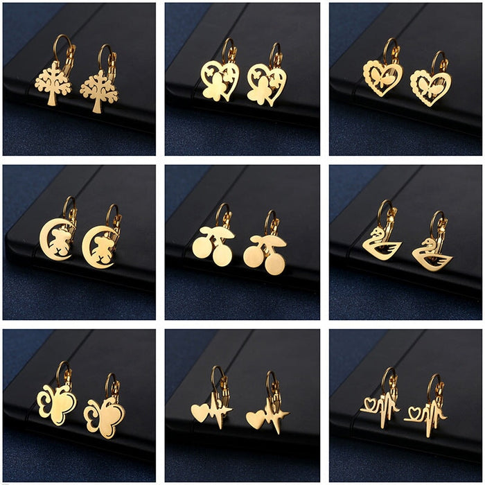 Wholesale simple cold wind class titanium earrings JDC-ES-Mingm027 Earrings 敏萌 Wholesale Jewelry JoyasDeChina Joyas De China