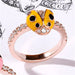 Wholesale simple DIY cute ladybug copper Rings JDC-RS-WN129 Rings 薇妮 TJZ090 yellow Adjustable opening Wholesale Jewelry JoyasDeChina Joyas De China