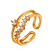 Wholesale simple double octagonal star ring JDC-RS-A418 Rings JoyasDeChina 01kc gold Wholesale Jewelry JoyasDeChina Joyas De China