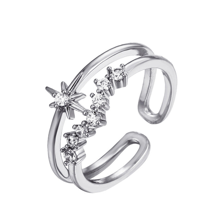 Wholesale simple double octagonal star ring JDC-RS-A418 Rings JoyasDeChina 02 white K Wholesale Jewelry JoyasDeChina Joyas De China