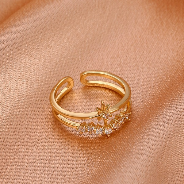 Wholesale simple double octagonal star ring JDC-RS-A418 Rings JoyasDeChina Wholesale Jewelry JoyasDeChina Joyas De China