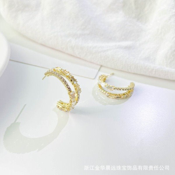 Wholesale Simple Electroplating Copper Earrings JDC-ES-ChenY006 Earrings 晨远 Wholesale Jewelry JoyasDeChina Joyas De China