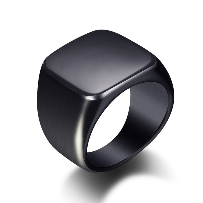 Wholesale Simple Glossy Stainless Steel Rings JDC-RS-Zhongj003 Rings 众喆 black 6 Wholesale Jewelry JoyasDeChina Joyas De China