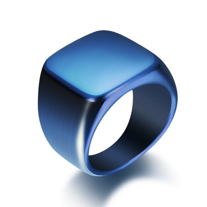 Wholesale Simple Glossy Stainless Steel Rings JDC-RS-Zhongj003 Rings 众喆 blue 6 Wholesale Jewelry JoyasDeChina Joyas De China