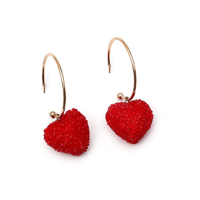 Wholesale simple love semicircular Earrings JDC-ES-KQ063 Earrings JoyasDeChina Red kcjin Wholesale Jewelry JoyasDeChina Joyas De China