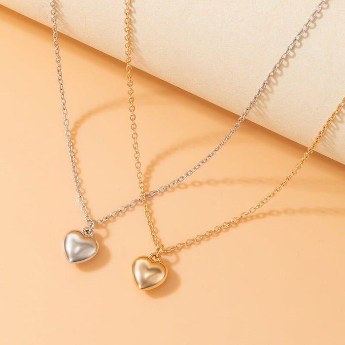 Wholesale simple love single layer fashion necklace JDC-NE-C239 necklaces 陌茗 17172-silver gold Wholesale Jewelry JoyasDeChina Joyas De China