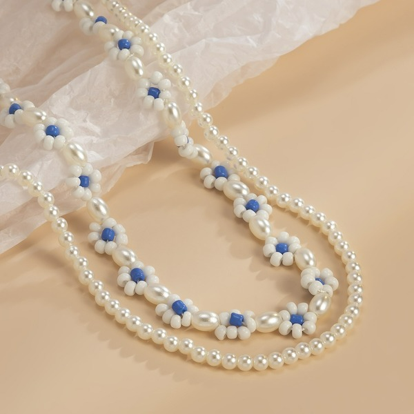 Wholesale simple pastoral Daisy imitation pearl clavicle Necklace JDC-NE-KJ114 NECKLACE JoyasDeChina Wholesale Jewelry JoyasDeChina Joyas De China