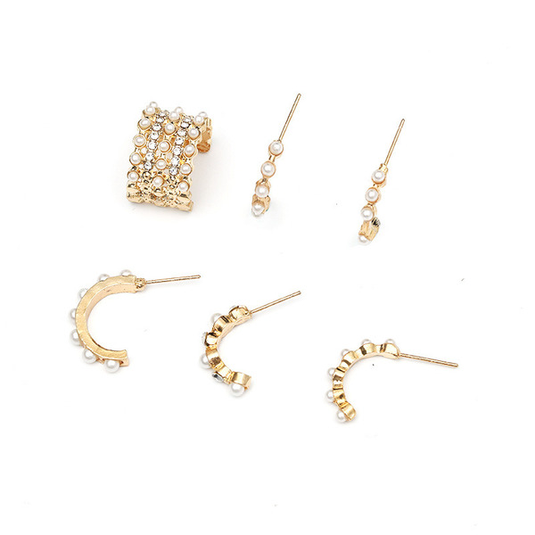 Wholesale simple personality exaggerated Pearl Set Earrings JDC-ES-KQ068 Earrings JoyasDeChina Wholesale Jewelry JoyasDeChina Joyas De China