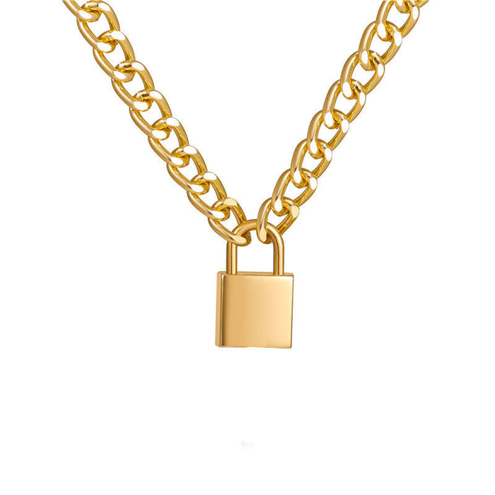Wholesale simple personalized punk thick chain necklace JDC-NE-XC206 NECKLACE JoyasDeChina golden Wholesale Jewelry JoyasDeChina Joyas De China