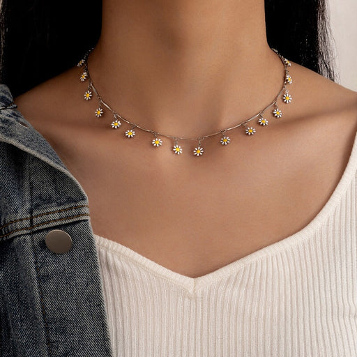 Wholesale simple popular Daisy Oil Drop Necklaces JDC-NE-C240 Necklaces 陌茗 Wholesale Jewelry JoyasDeChina Joyas De China