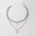 Wholesale simple punk thick chain multilayer silver wafer Necklace JDC-NE-C237 necklaces 陌茗 Wholesale Jewelry JoyasDeChina Joyas De China