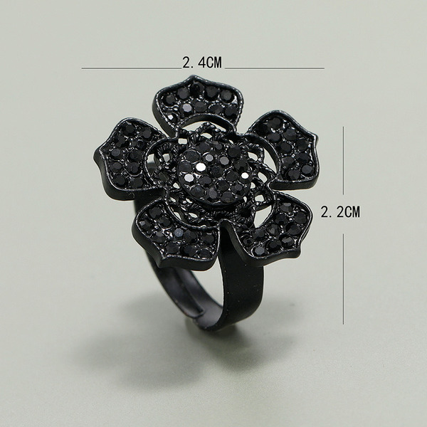 Wholesale simple retro temperament tide hollowed out flower diamond ring JDC-RS-KQ027 Rings JoyasDeChina Wholesale Jewelry JoyasDeChina Joyas De China