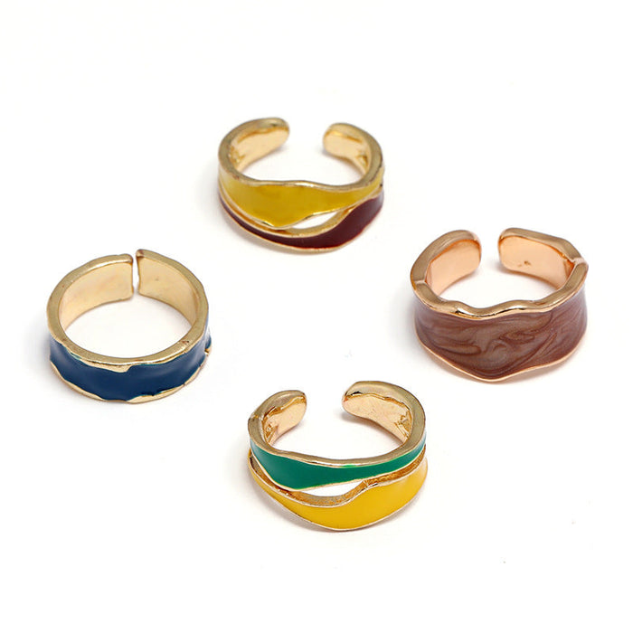 Wholesale simple temperament niche design 4-piece ring set JDC-RS-KQ029 Rings JoyasDeChina Color KC gold Adjustable opening Wholesale Jewelry JoyasDeChina Joyas De China