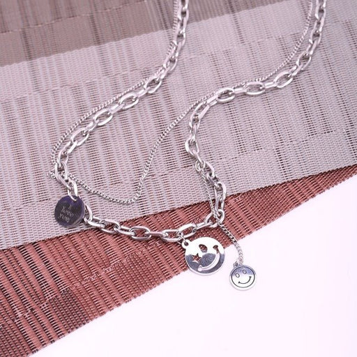 Wholesale Simple Titanium Steel Smiley Necklace JDC-NE-ChenY010 Necklaces 晨远 Wholesale Jewelry JoyasDeChina Joyas De China
