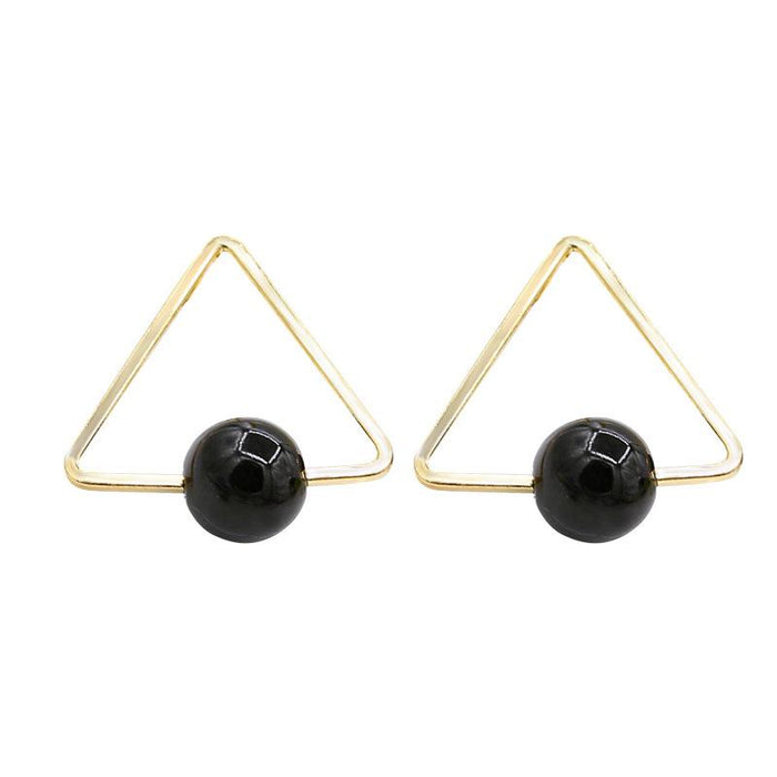 Wholesale simple triangular Pearl Earrings JDC-ES-D609 Earrings JoyasDeChina A black pearl 9595 Wholesale Jewelry JoyasDeChina Joyas De China