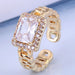 Wholesale simple zircon personalized open ring JDC-RS-WY081 Rings JoyasDeChina 2# Wholesale Jewelry JoyasDeChina Joyas De China