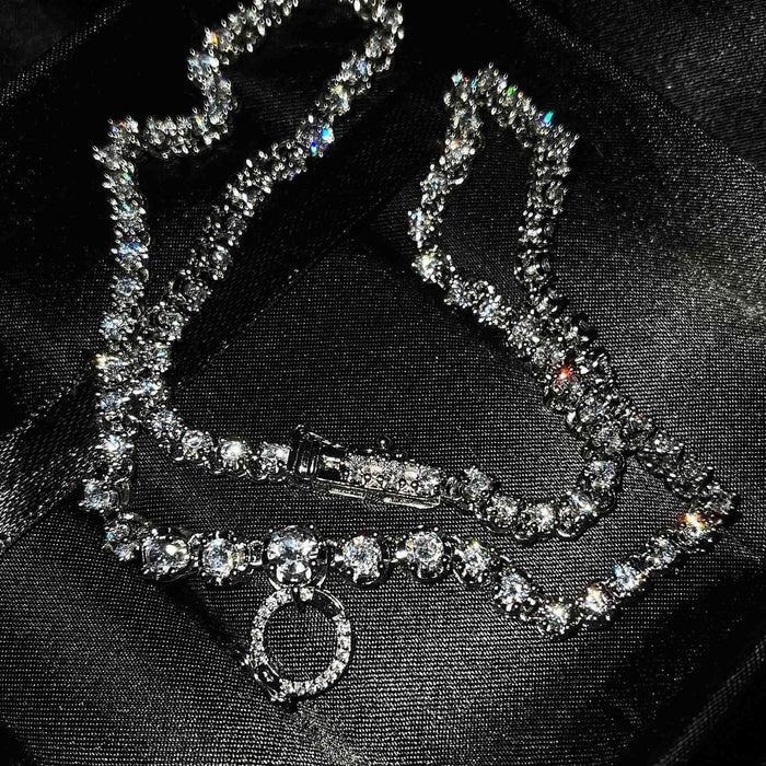 Wholesale simulation diamond copper necklace JDC-NE-ZhenR002 Necklaces 臻荣 45cm necklace without pendant Wholesale Jewelry JoyasDeChina Joyas De China