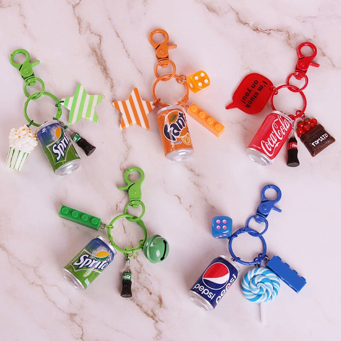 Wholesale Simulation Plastic Beverage Bottle Keychain JDC-KC-QiaM004 Keychains 恰美 Wholesale Jewelry JoyasDeChina Joyas De China