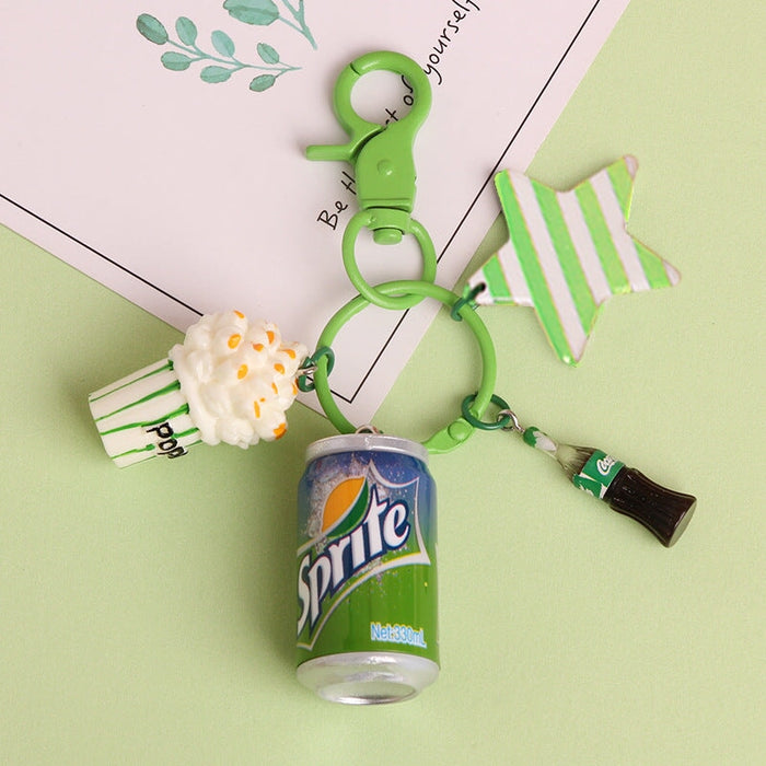 Wholesale Simulation Plastic Beverage Bottle Keychain JDC-KC-QiaM004 Keychains 恰美 green Wholesale Jewelry JoyasDeChina Joyas De China
