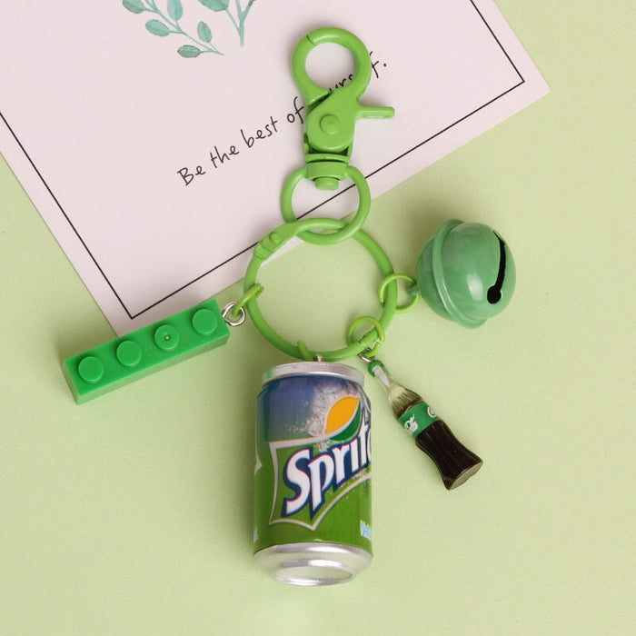 Wholesale Simulation Plastic Beverage Bottle Keychain JDC-KC-QiaM004 Keychains 恰美 green B Wholesale Jewelry JoyasDeChina Joyas De China
