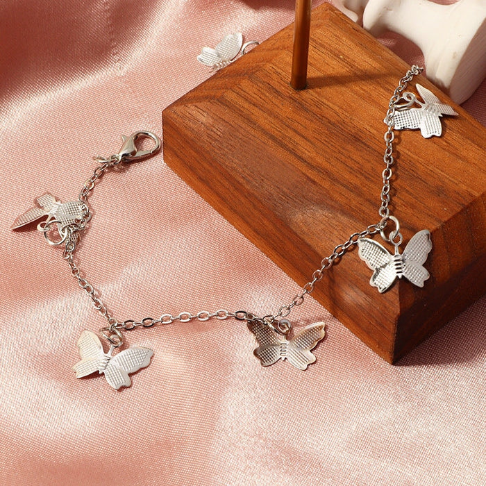 Wholesale single layer butterfly alloy bracelet JDC-BT-NZ038 Bracelet 奈珠 Wholesale Jewelry JoyasDeChina Joyas De China