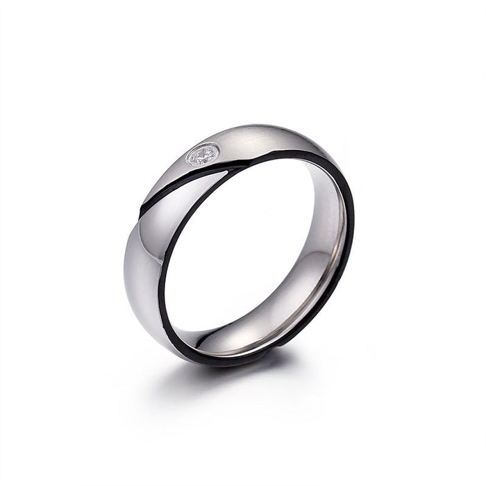 Wholesale single Rhinestone frosted smooth stainless steel rings JDC-RS-KL015 Rings JoyasDeChina Men's 10 size KR45780-K Wholesale Jewelry JoyasDeChina Joyas De China