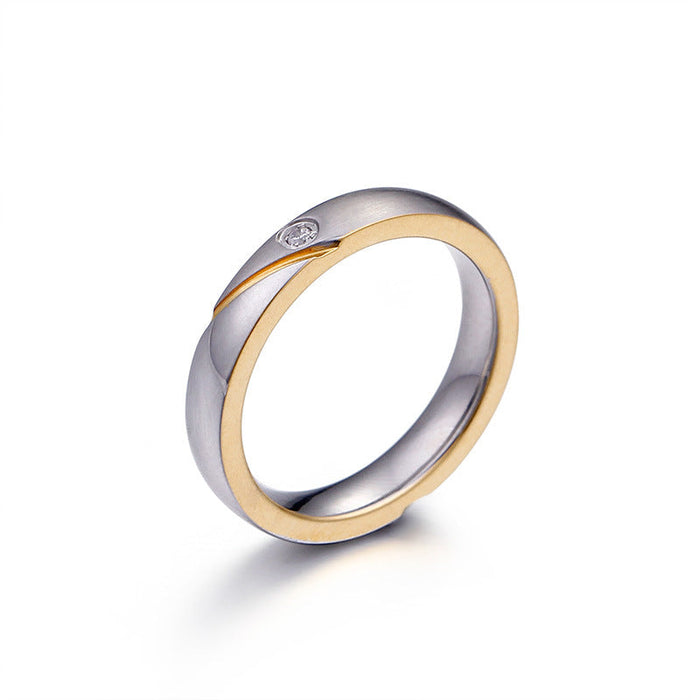 Wholesale single Rhinestone frosted smooth stainless steel rings JDC-RS-KL015 Rings JoyasDeChina Women's 5 size KR45779-K Wholesale Jewelry JoyasDeChina Joyas De China
