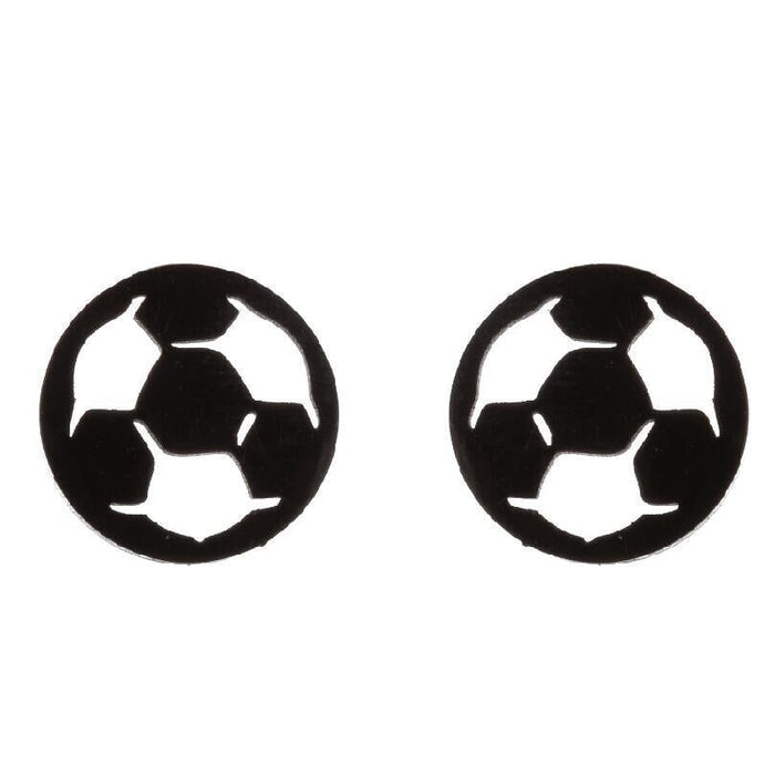 Wholesale skates sports soccer basketball stainless steel earrings MOQ≥2 JDC-ES-MOSHU001 Earrings 舒莫 410 dumb black Wholesale Jewelry JoyasDeChina Joyas De China