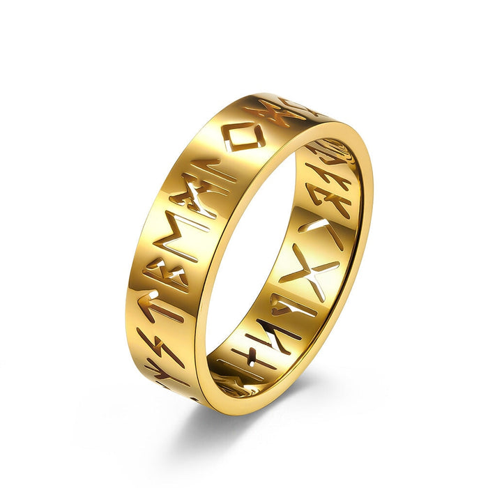 Wholesale skeletonized stainless steel ring JDC-RS-QianF009 Rings 千风 Gold 6# Wholesale Jewelry JoyasDeChina Joyas De China