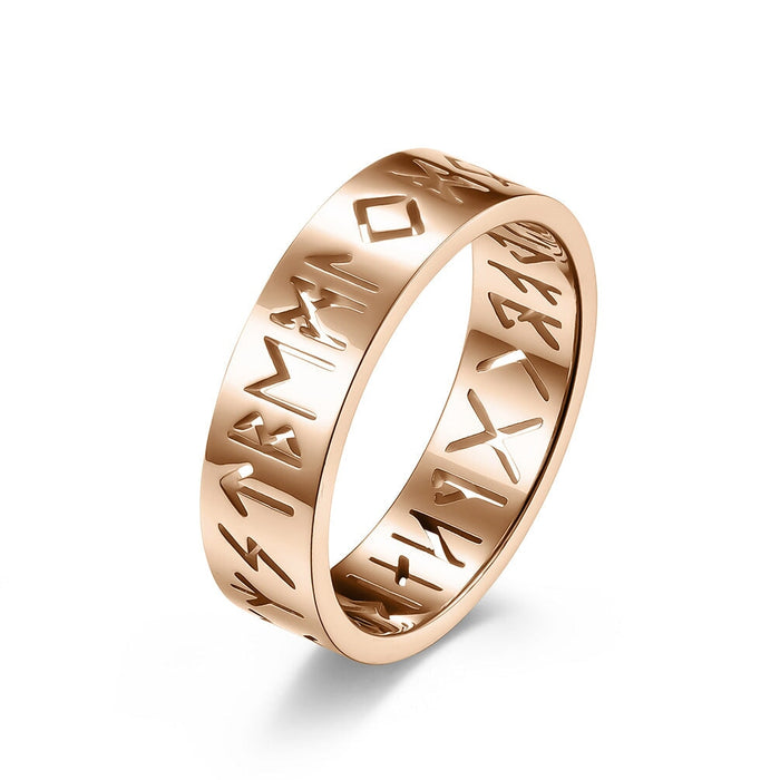 Wholesale skeletonized stainless steel ring JDC-RS-QianF009 Rings 千风 Rose Gold 6# Wholesale Jewelry JoyasDeChina Joyas De China
