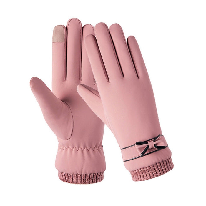Wholesale skin feel fabric synthetic leather ladies gloves JDC-GS-FanP006 Gloves 梵普 Wholesale Jewelry JoyasDeChina Joyas De China
