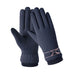 Wholesale skin feel fabric synthetic leather ladies gloves JDC-GS-FanP006 Gloves 梵普 navy one size Wholesale Jewelry JoyasDeChina Joyas De China