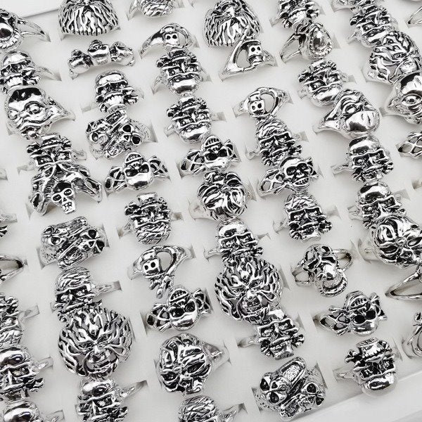 Wholesale Skull Electroplated Alloy Mixed Size Rings JDC-RS-Xuy024 Rings 旭颖 Wholesale Jewelry JoyasDeChina Joyas De China