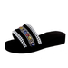 Bulk Jewelry Wholesale Slippers PU leather Black fringed pearl JDC-SP-HY058 Wholesale factory from China YIWU China