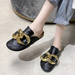 Bulk Jewelry Wholesale Slippers PU leather Golden chain JDC-SP-HY052 Wholesale factory from China YIWU China