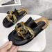Bulk Jewelry Wholesale Slippers PU leather Golden chain JDC-SP-HY052 Wholesale factory from China YIWU China