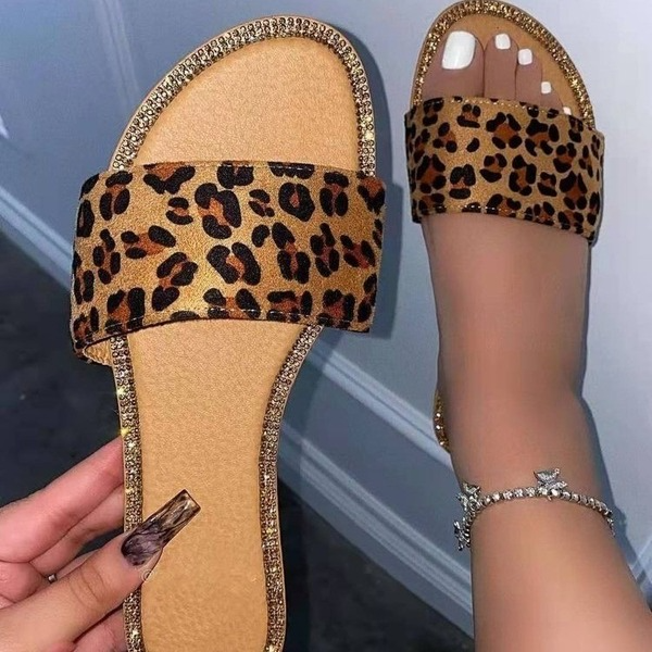 Bulk Jewelry Wholesale Slippers PU leather Leopard JDC-SP-HY057 Wholesale factory from China YIWU China