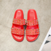Bulk Jewelry Wholesale Slippers PU leather Red rivets JDC-SP-HY064 Wholesale factory from China YIWU China