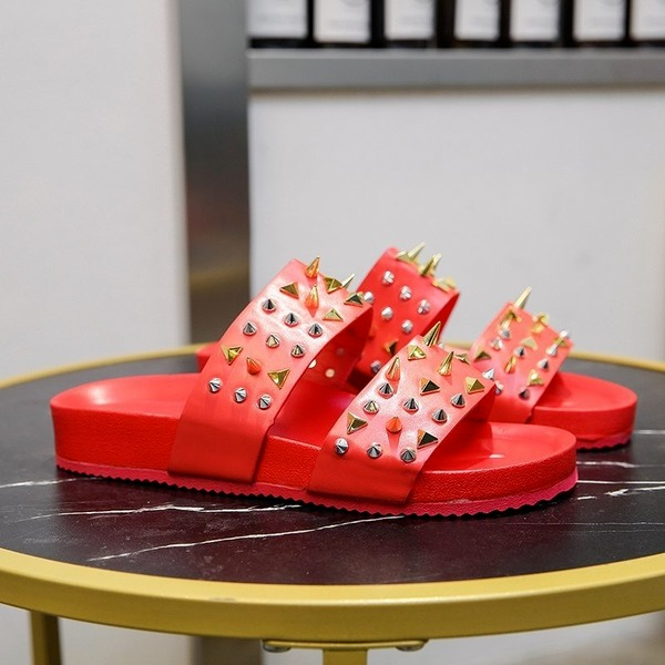 Bulk Jewelry Wholesale Slippers PU leather Red rivets JDC-SP-HY064 Wholesale factory from China YIWU China