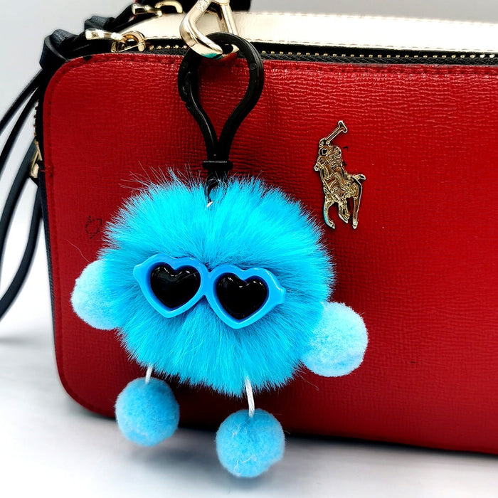 Wholesale small briquette imitation card rabbit hair keychain JDC-KC-QiShi009 Keychains 奇释 Wholesale Jewelry JoyasDeChina Joyas De China