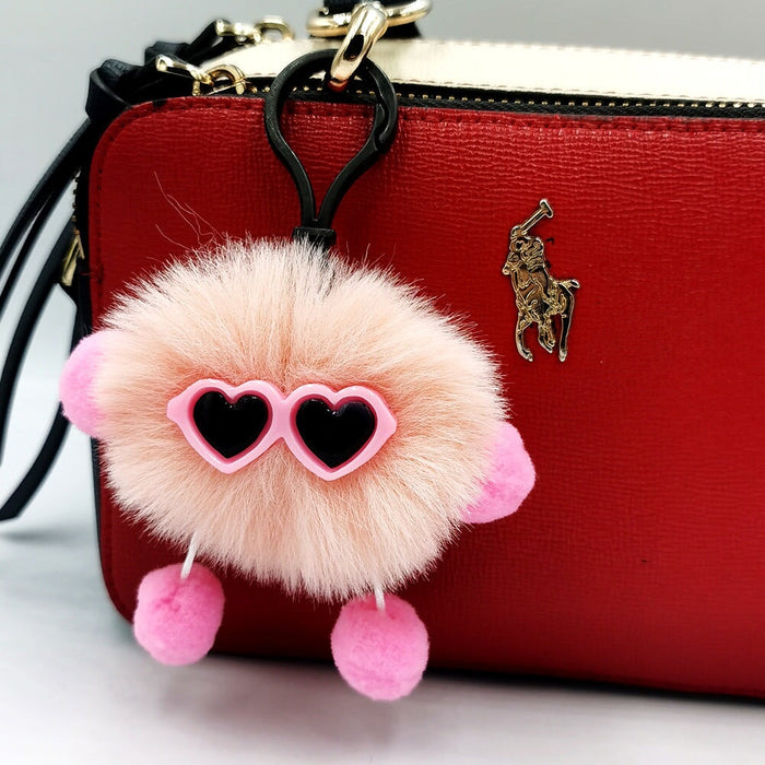 Wholesale small briquette imitation card rabbit hair keychain JDC-KC-QiShi009 Keychains 奇释 Wholesale Jewelry JoyasDeChina Joyas De China