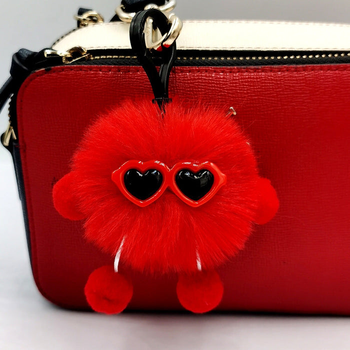 Wholesale small briquette imitation card rabbit hair keychain JDC-KC-QiShi009 Keychains 奇释 gules 7cm Wholesale Jewelry JoyasDeChina Joyas De China