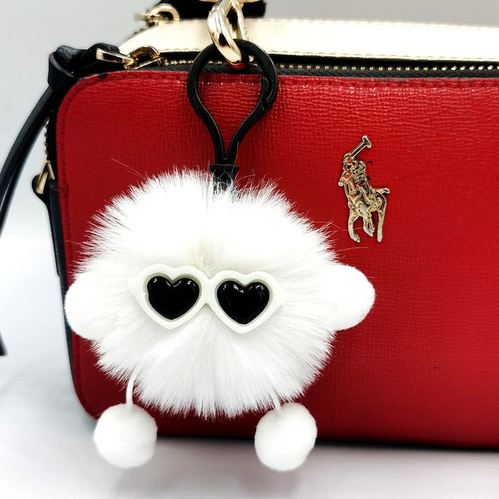 Wholesale small briquette imitation card rabbit hair keychain JDC-KC-QiShi009 Keychains 奇释 White 7cm Wholesale Jewelry JoyasDeChina Joyas De China