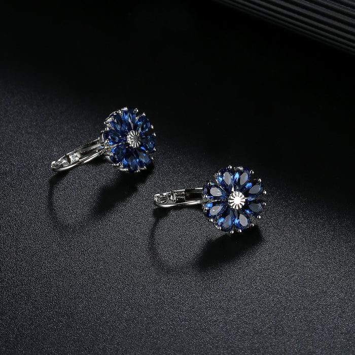 Wholesale small flower colorful zircon earrings MOQ≥2 JDC-ES-Kas001 Earrings 卡诗 Wholesale Jewelry JoyasDeChina Joyas De China