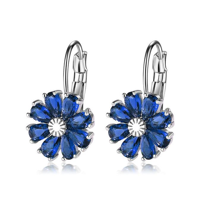 Wholesale small flower colorful zircon earrings MOQ≥2 JDC-ES-Kas001 Earrings 卡诗 Wholesale Jewelry JoyasDeChina Joyas De China