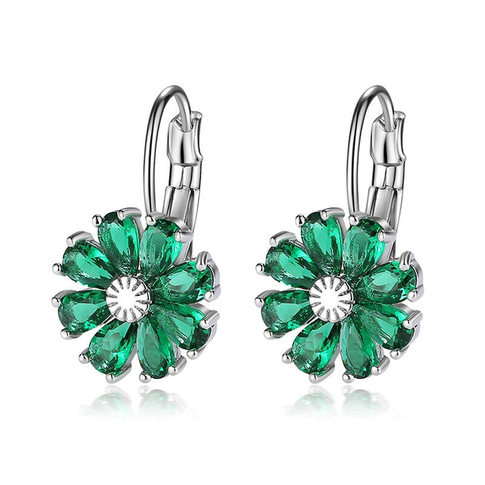 Wholesale small flower colorful zircon earrings MOQ≥2 JDC-ES-Kas001 Earrings 卡诗 Wholesale Jewelry JoyasDeChina Joyas De China