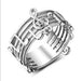 Wholesale small note silver metal rings JDC-RS-WN-004 Rings 薇妮 Wholesale Jewelry JoyasDeChina Joyas De China