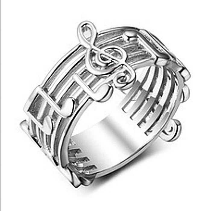 Wholesale small note silver metal rings JDC-RS-WN-004 Rings 薇妮 AJZ552 5 Wholesale Jewelry JoyasDeChina Joyas De China