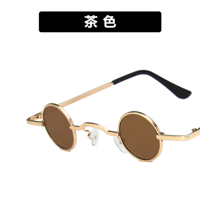 Wholesale small round frame resin lens metal children's sunglasses JDC-SG-GSKD037 Sunglasses JoyasDeChina dark brown As shown Wholesale Jewelry JoyasDeChina Joyas De China