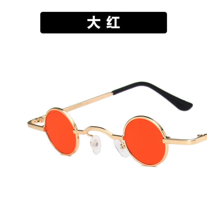 Wholesale small round frame resin lens metal children's sunglasses JDC-SG-GSKD037 Sunglasses JoyasDeChina red As shown Wholesale Jewelry JoyasDeChina Joyas De China